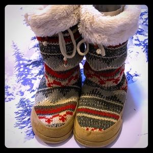 Mad Love fuzzy sock slippers leather 5/6